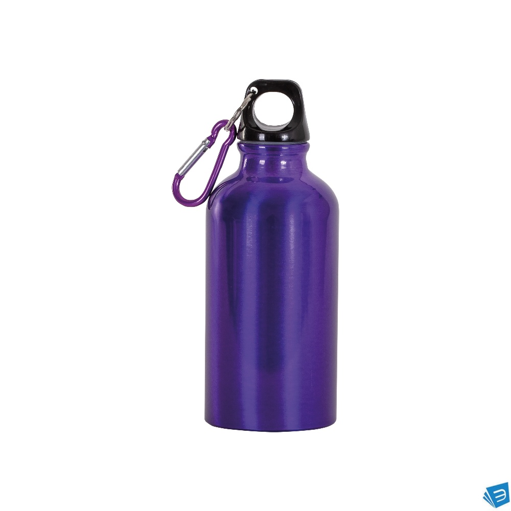 Borraccia in alluminio con moschettone, 400ml