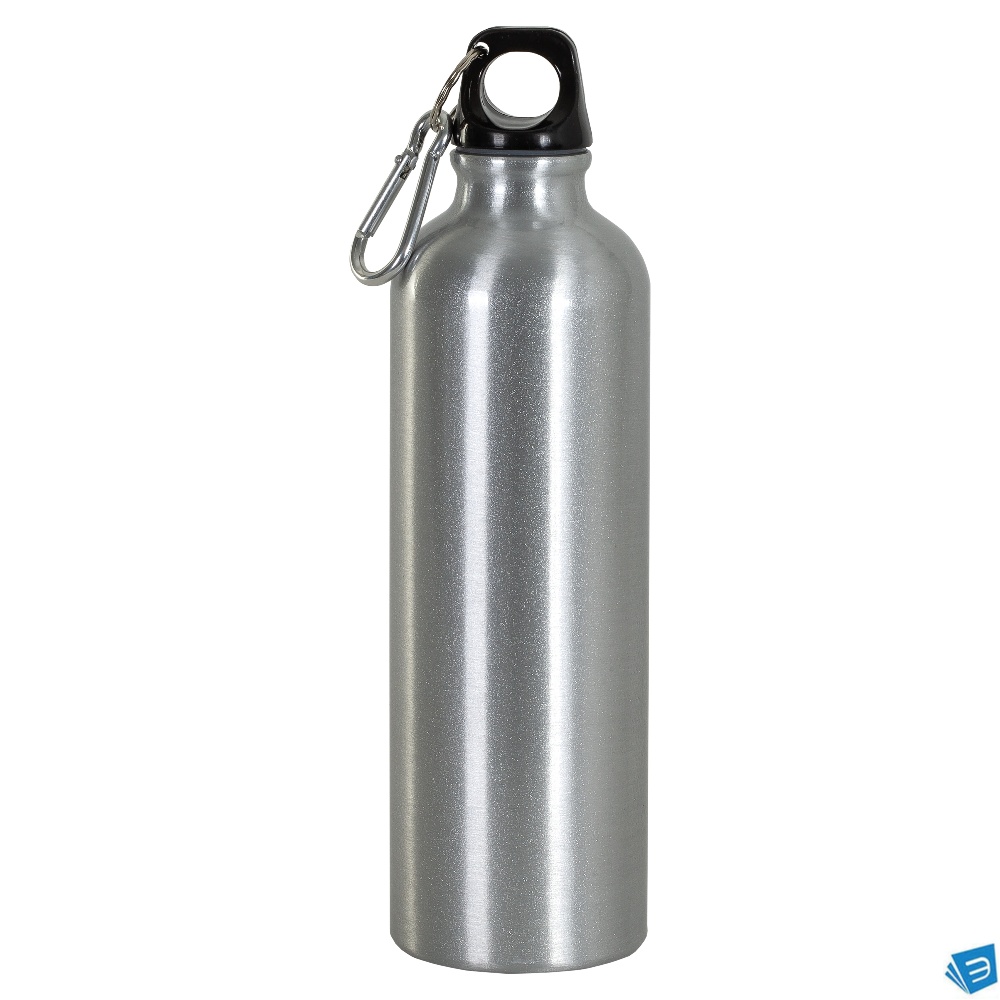 Borraccia in alluminio con moschettone, 750 ml, no box