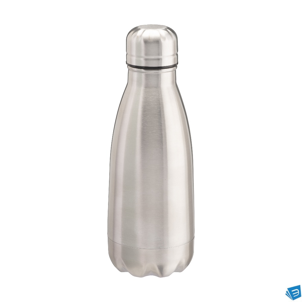 Borraccia in acciaio inossidabile con parete singola. Acciaio inox 18/10 ad uso alimentare