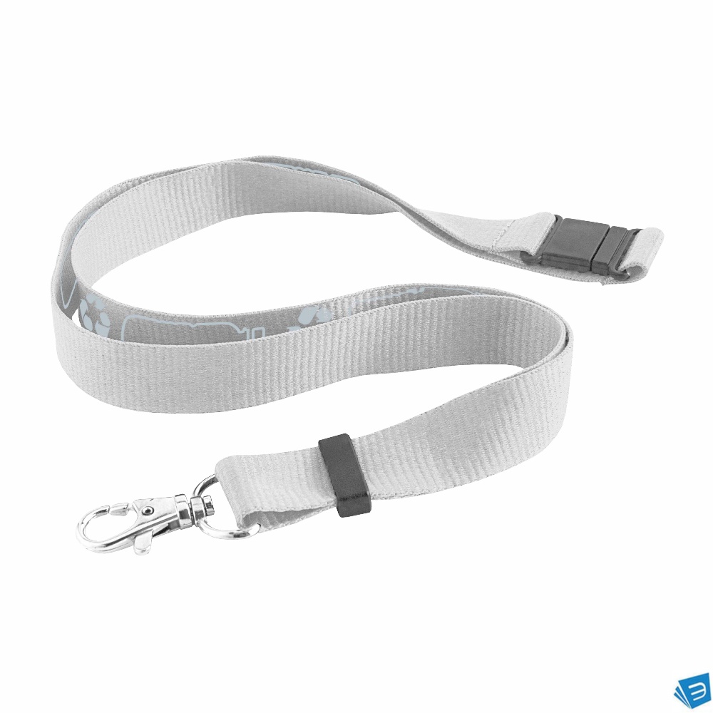 Nastro da collo in R-PET con sgancio di sicurezza (PET riciclato)