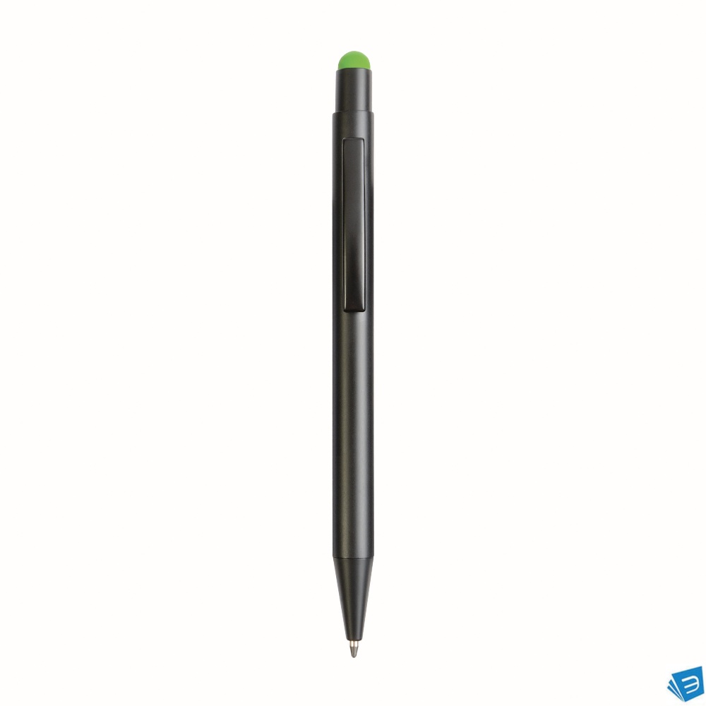 Penna  in alluminio. Il logo inciso a laser diventa dello stesso colore del touch screen.