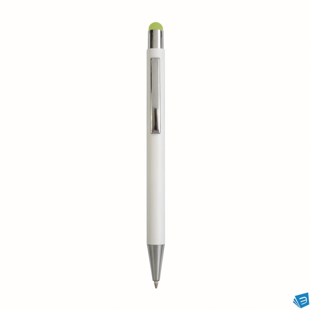 Penna  in alluminio. Il logo inciso a laser diventa dello stesso colore del touch screen.