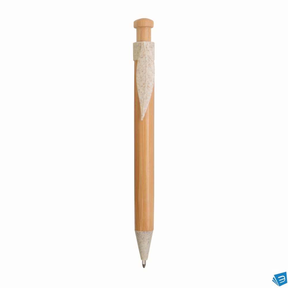 Penna a scatto in bamboo, paglia di grano (50%) e PP (50%)