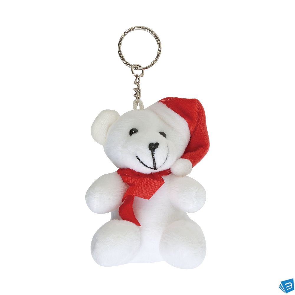 Portachiavi in poliestere a forma di orsetto di Natale