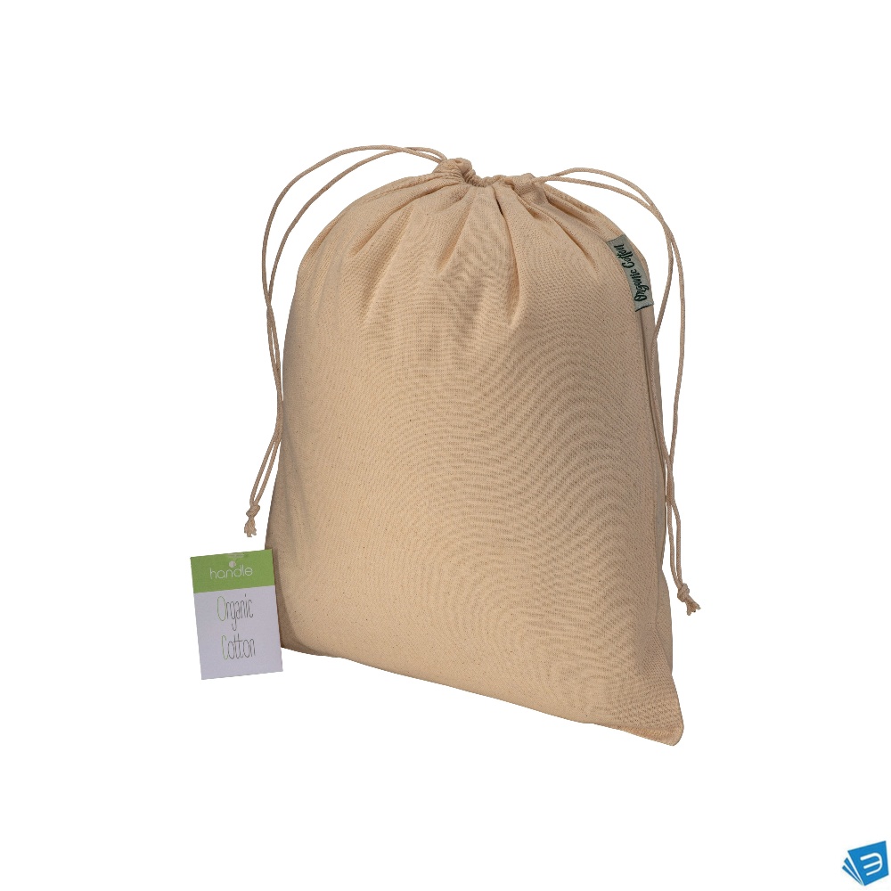 Sacchetto regalo in cotone organico 140g/m2, 25 x 30 cm