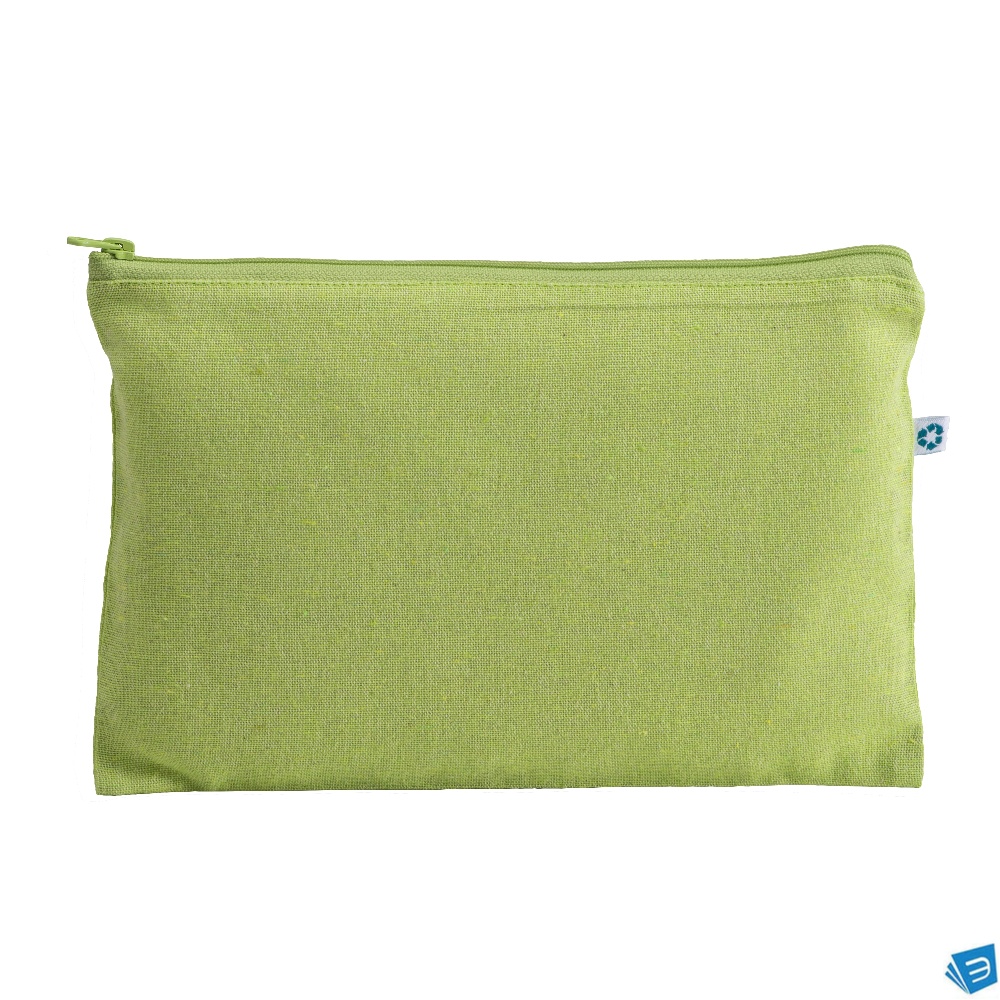 Beauty case in cotone riciclato 150 g/m2, con zip