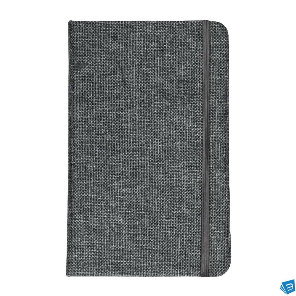 Quaderno con copertina in R-Pet, con elastico, fogli a righe color bianco