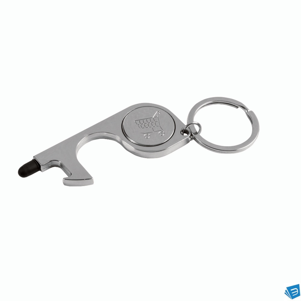 Portachiavi in metallo (nickel free) con: funzione no-touch per ascensore, pos, bancomat