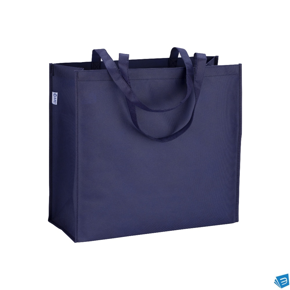 Shopper con soffietto in  R-pet  80g/m2, manici lunghi