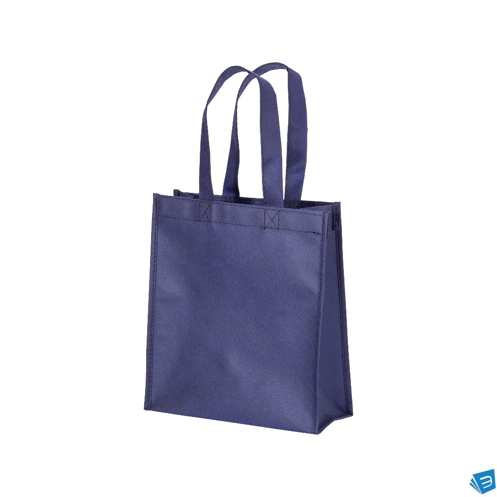 Shopper mini con soffietto in  R-pet 80 g/m2 con soffietto, manici corti