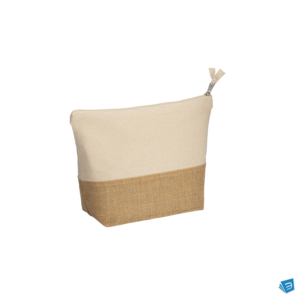 Beauty case in cotone 280 g/m2, con base in juta