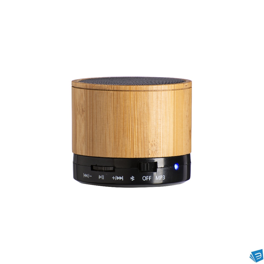 Mini altoparlante Bluetooth V 5.0 cilindrico in bambù e ABS