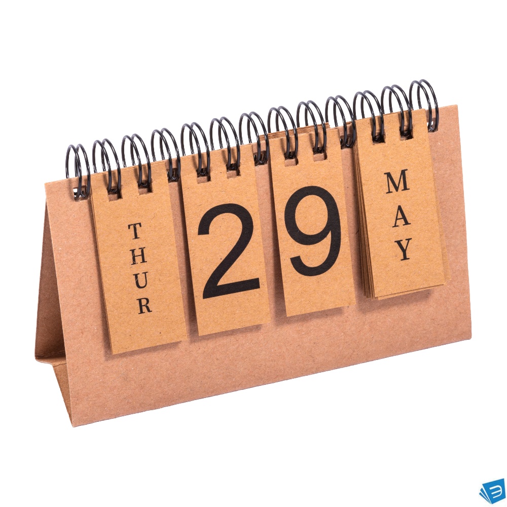 Calendario perpetuo in cartoncino con spirale (giorni e mesi in inglese)