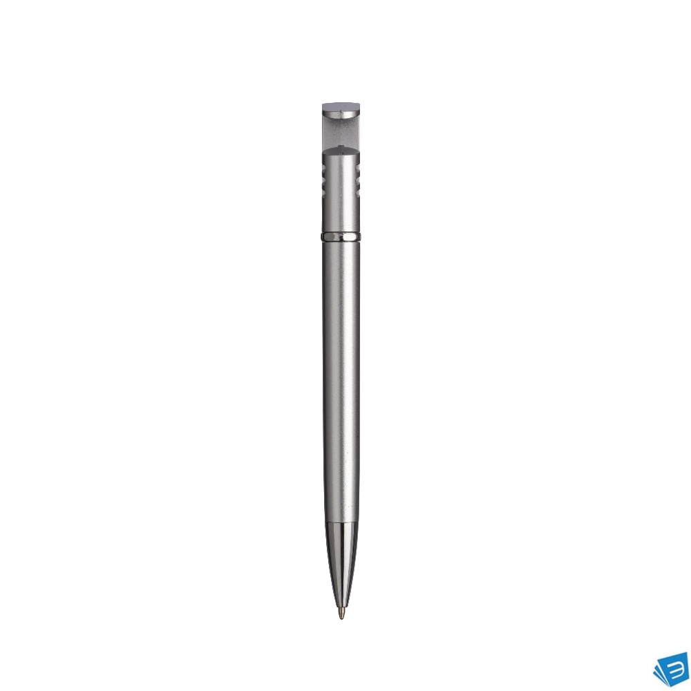 Penna twist in plastica con fusto metallizzato, stand portacellulare