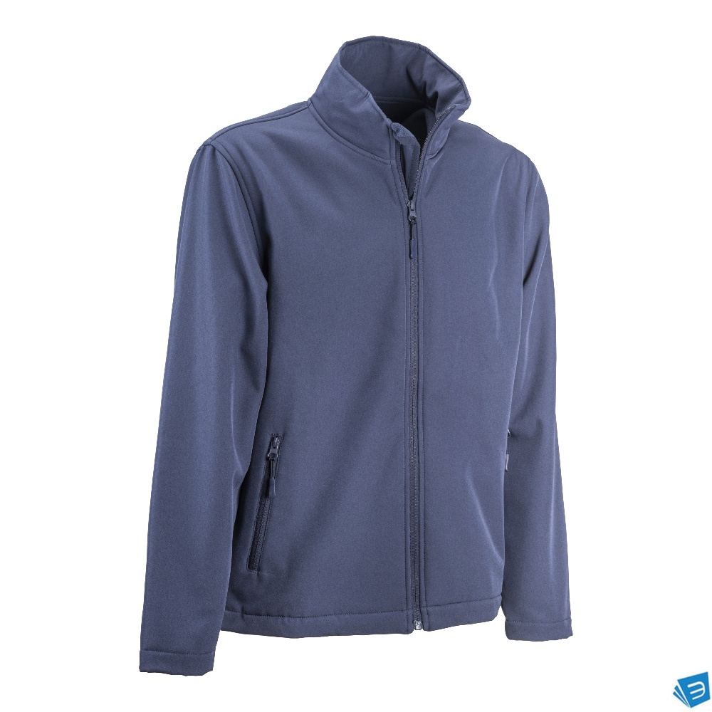 Giacca softshell con inteno in polar, due tasche laterali e chiusura con zip
