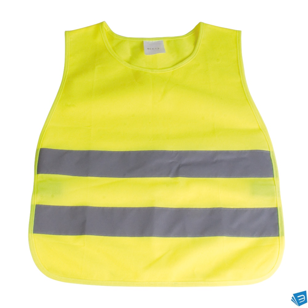Gilet ad alta visibilità in poliestere di colore fluo con bande catarifrangenti