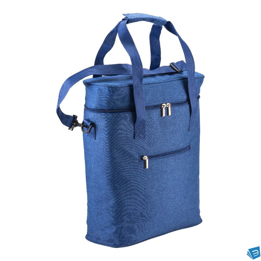 Borsa termica in r-pet melange con interno bianco in PEVA.