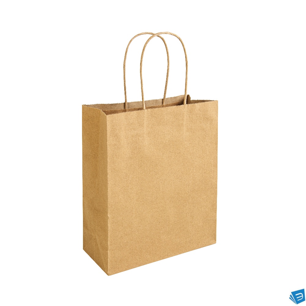 Shopper in carta riciclata 100 gr/m2 con soffietto