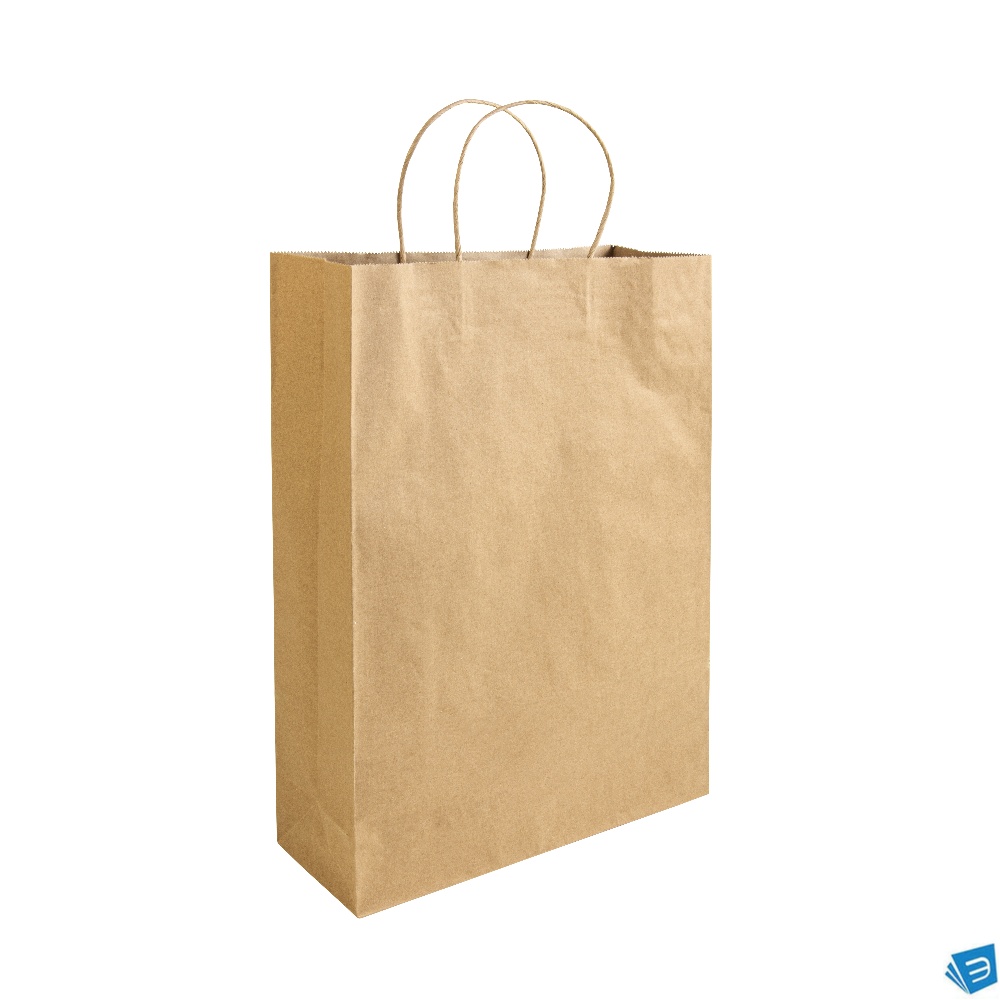 Shopper in carta riciclata 100 gr/m2 con soffietto