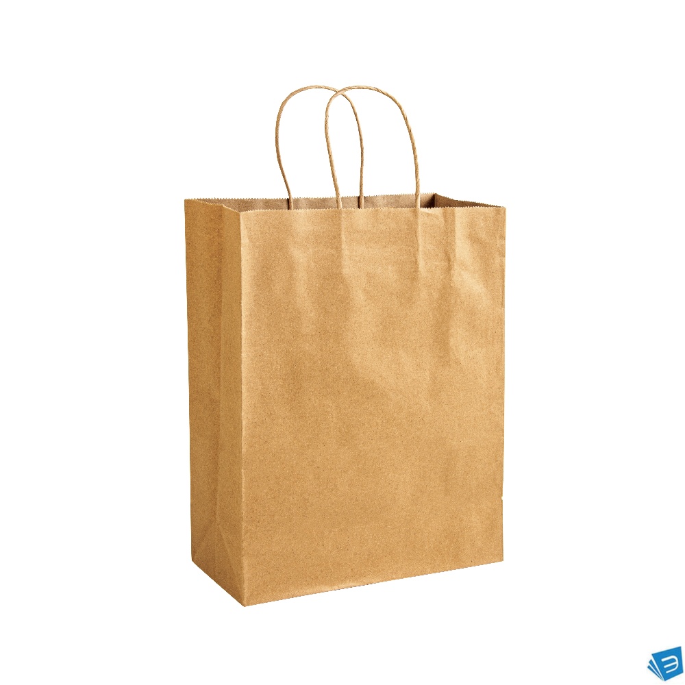 Shopper in carta riciclata 100 gr/m2 con soffietto