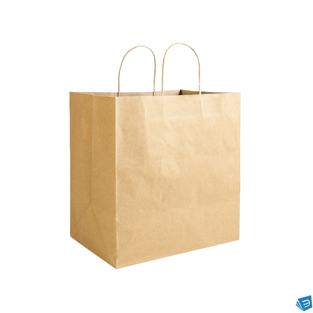 Shopper in carta riciclata 100 gr/m2 con soffietto