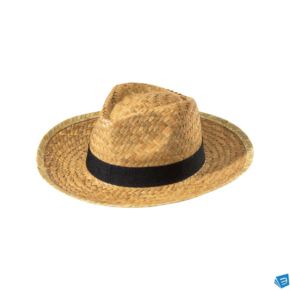Cappello in paglia con fascia elastica 3 cm applicabile e personalizzabile