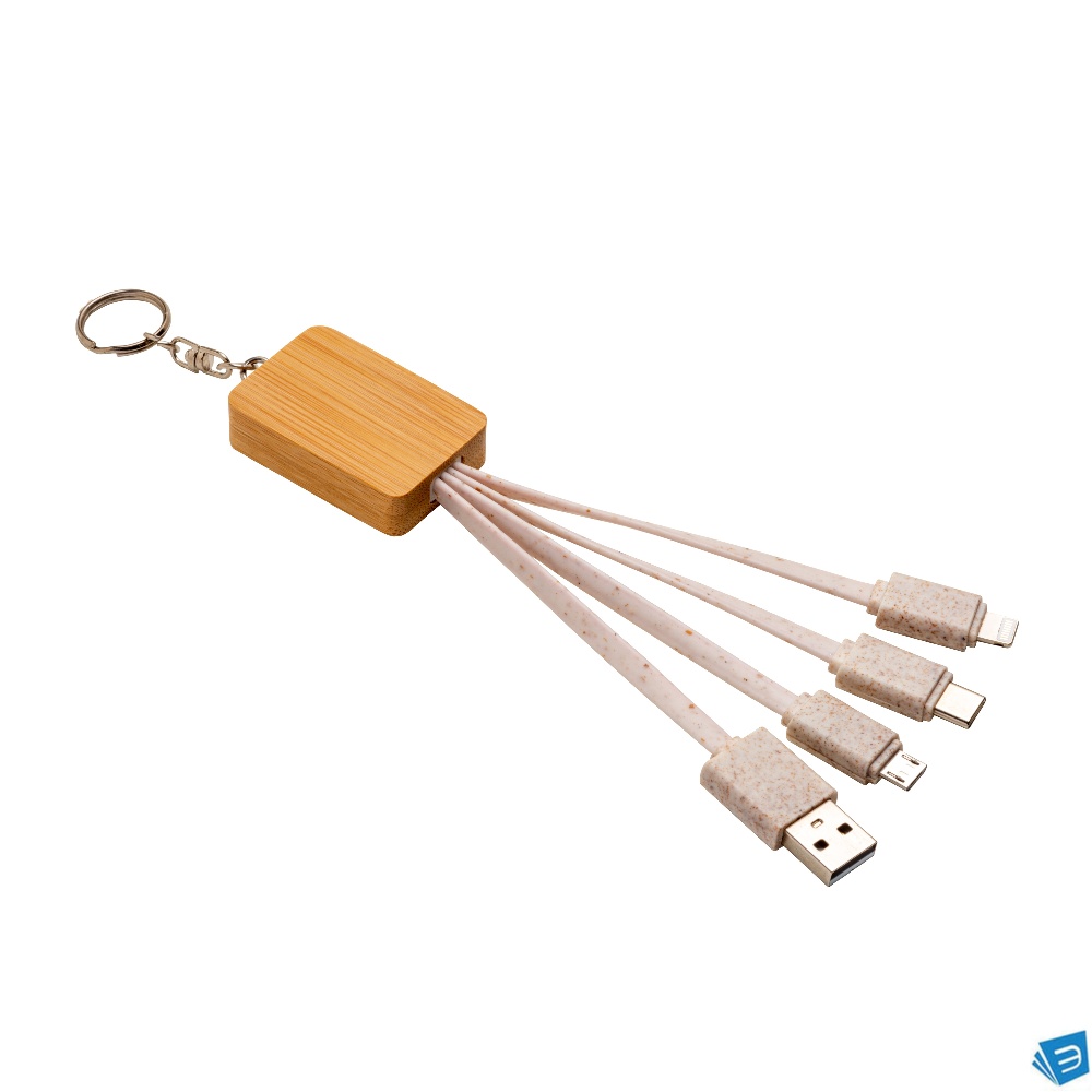 Cavo alimentazione usb-type c/lighting/micro usb con portachiavi