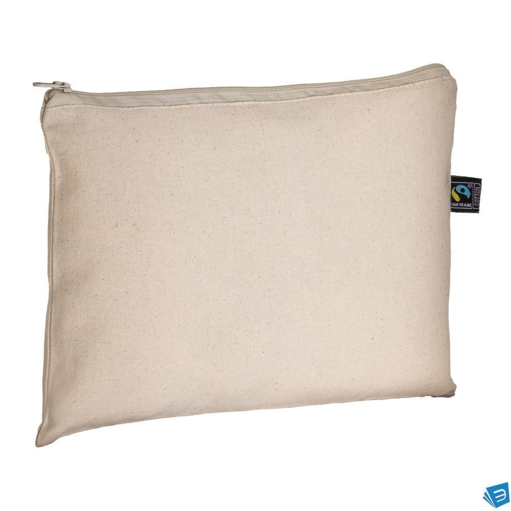 Beauty case in cotone FAIRTRADE ® 180 g/m2 con chiusura con zip
