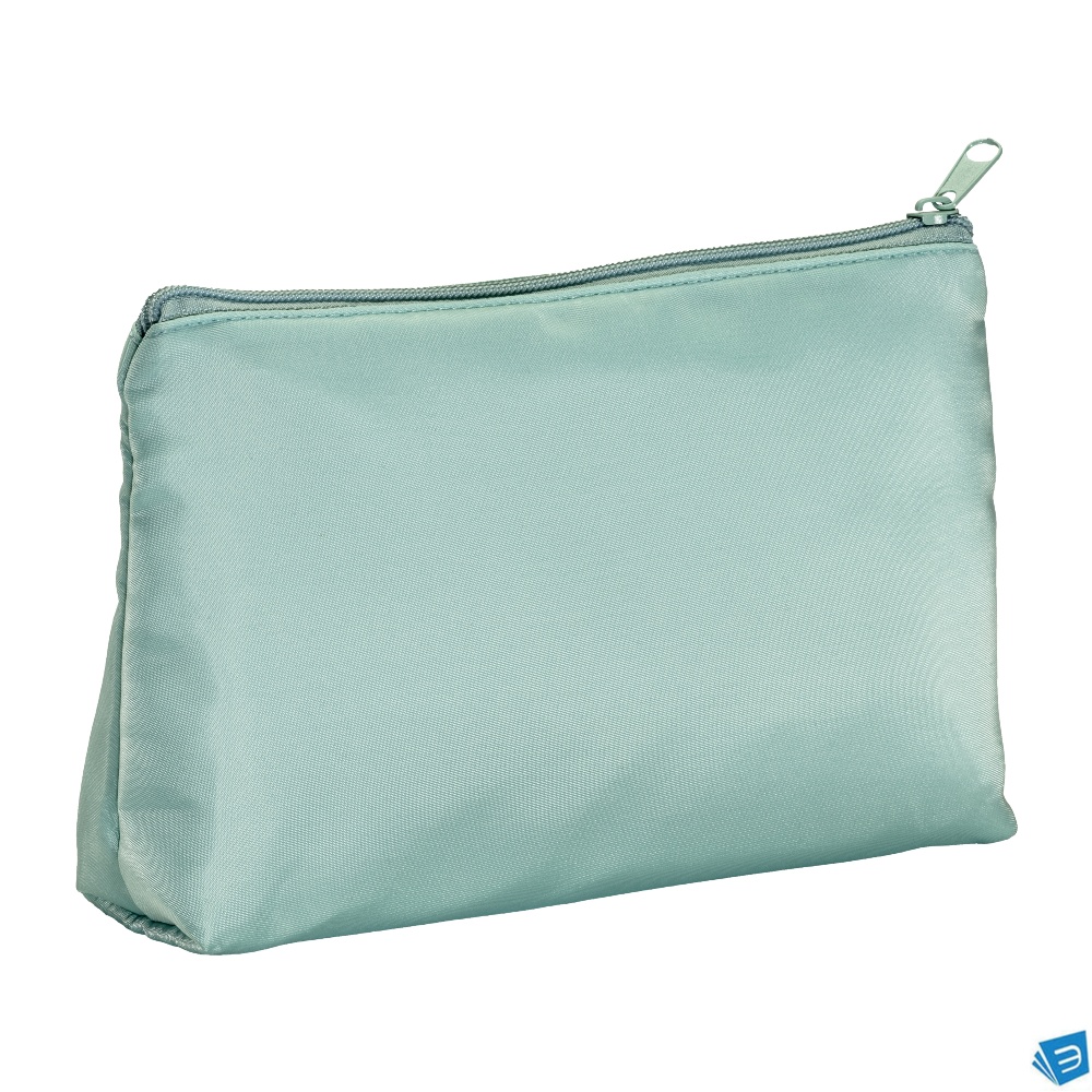 Beauty case in morbido poliestere. Chiusura con zip e fodera interna