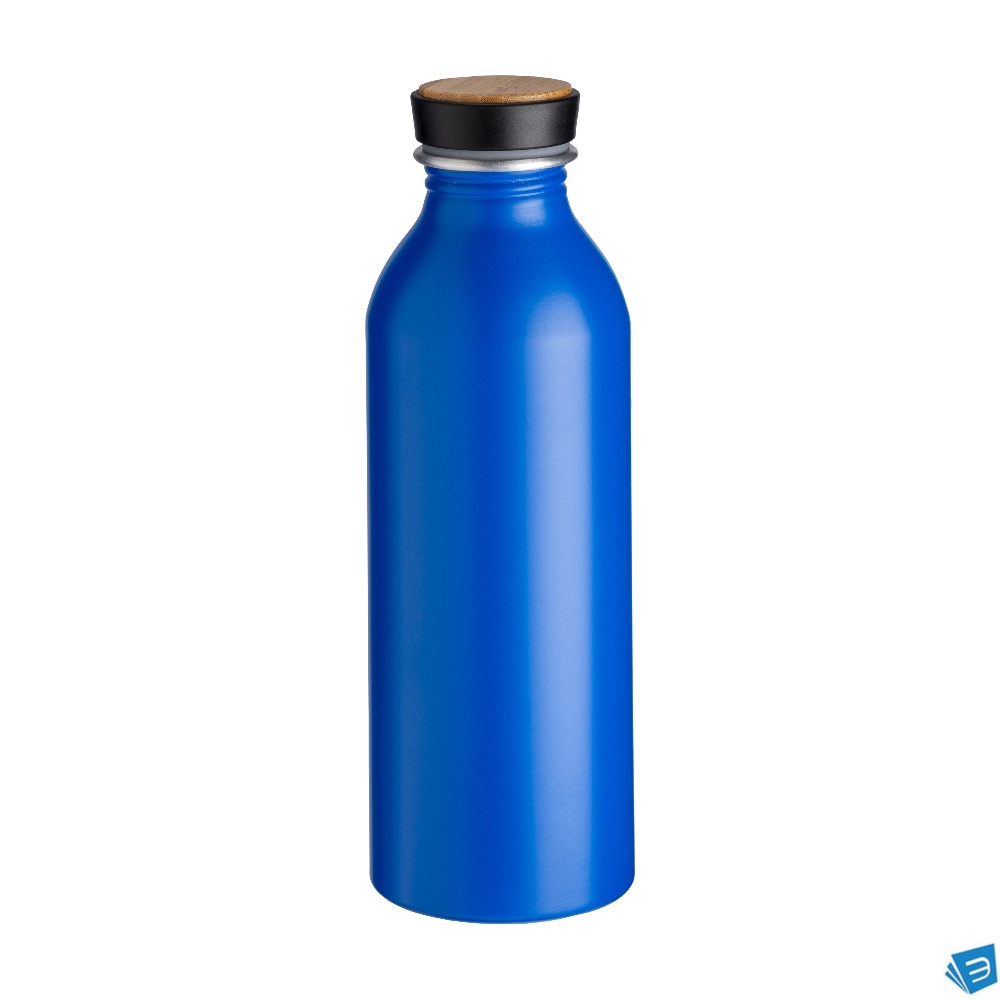 Bottiglia termica in alluminio con tappo con inserto in bambù, 500 ml
