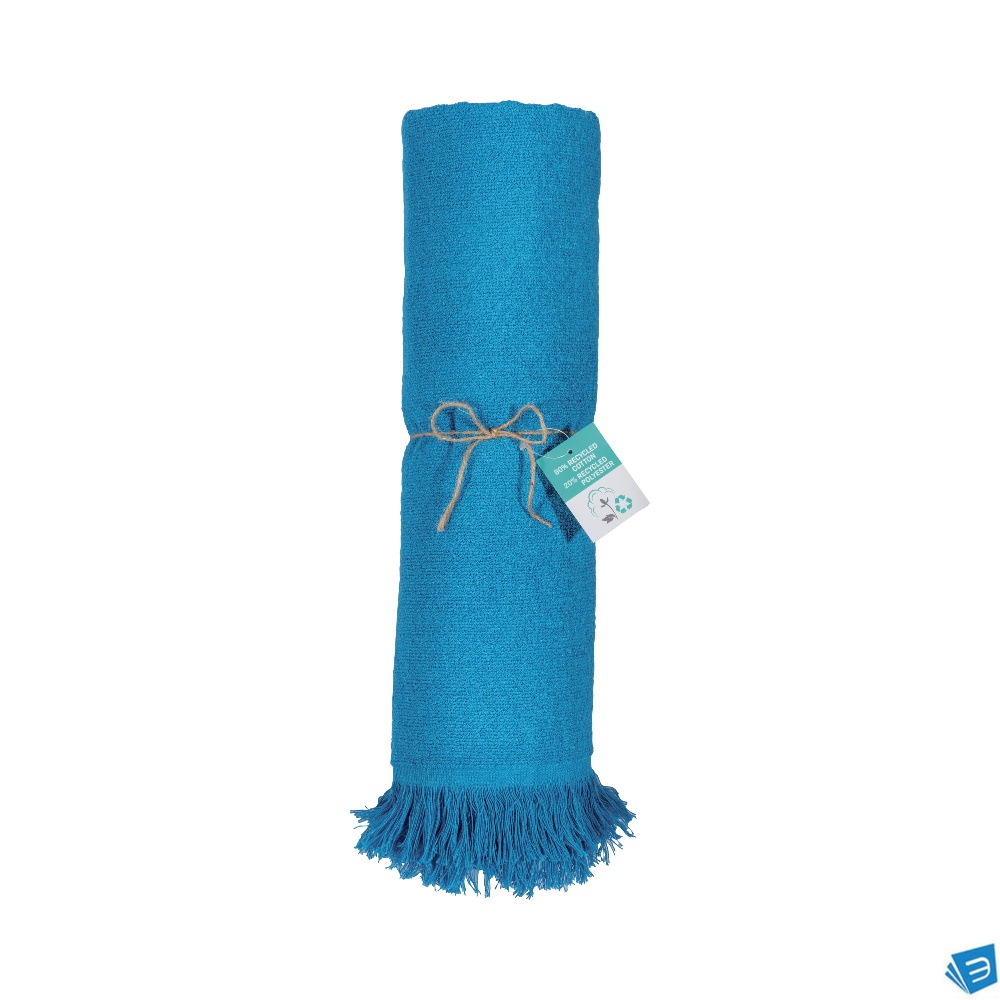 Telo mare/pareo  in cotone riciclato da 500 gr al pz con lato in spugna e frange