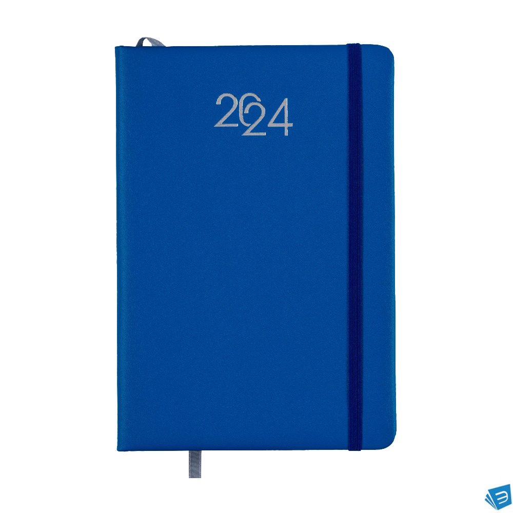 Agenda giornaliera 2024 con copertina in PU con elastico - Scatola su richiesta Art. 23799