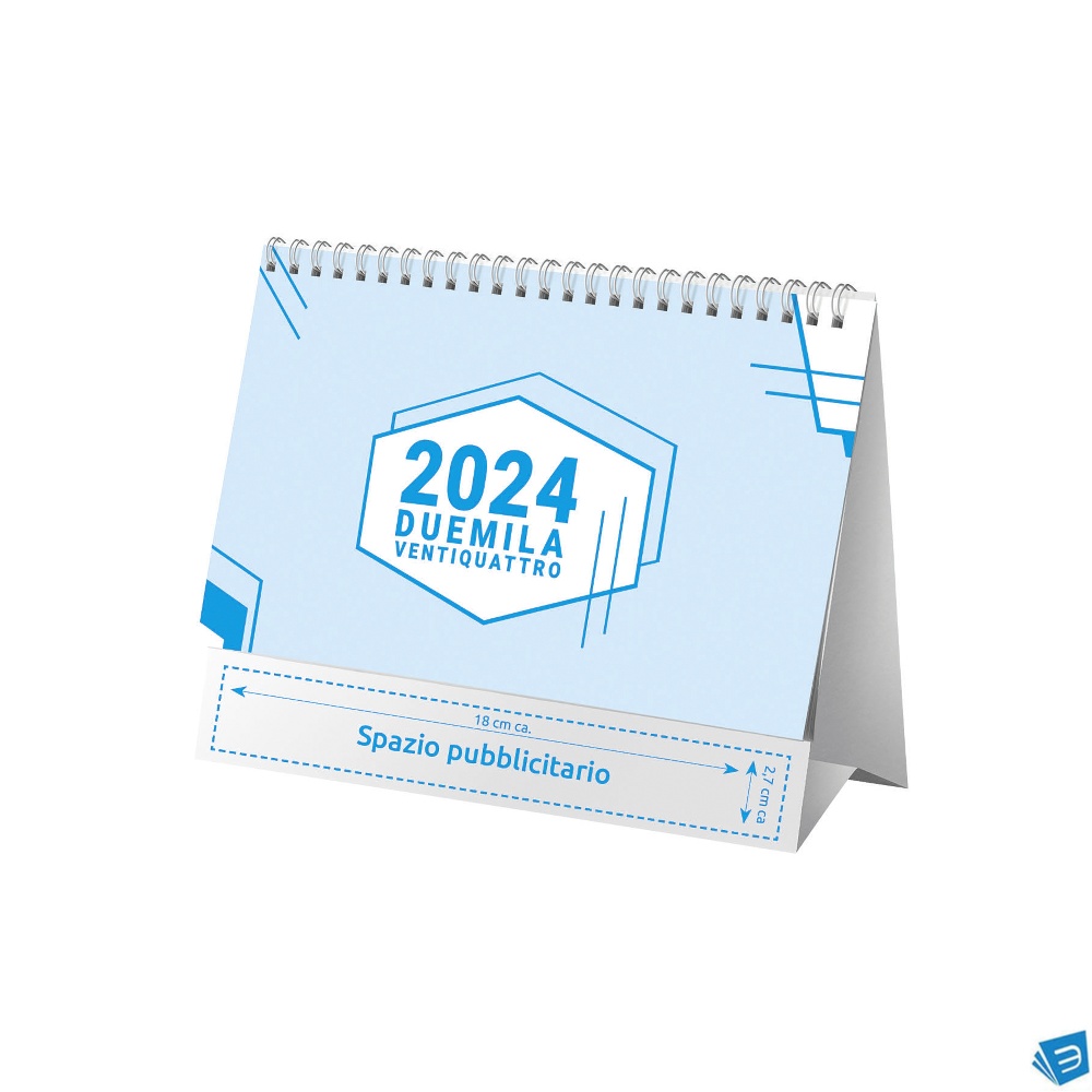 Calendario mensile 2024 da tavolo. Testi in italiano