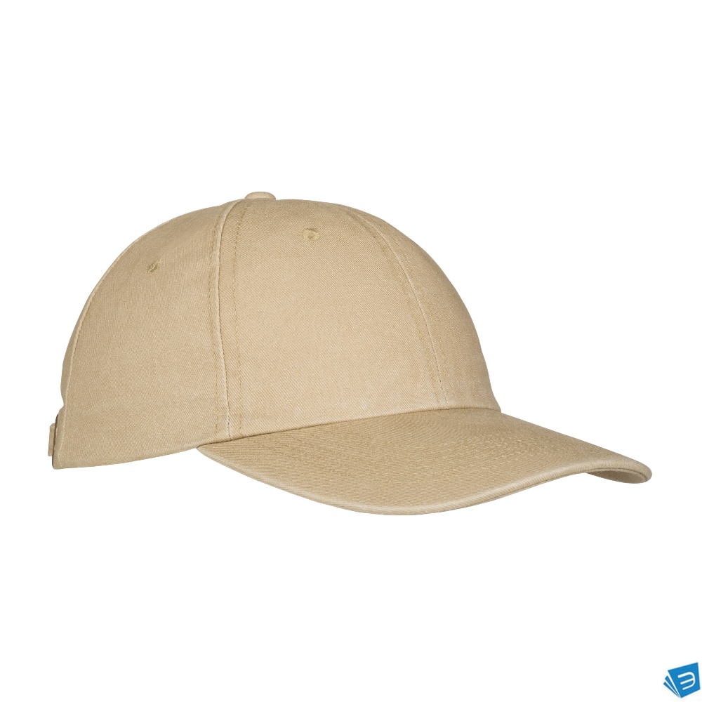 Cappellino da baseball in cotone 260 g/m2 stone washed, 6 pannelli