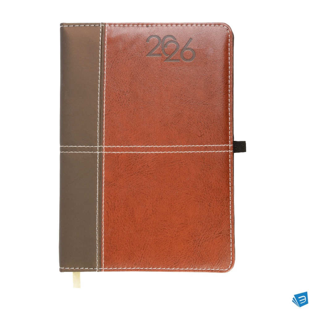 Agenda settimanale 2026, copertina rigida in PU termovirante con impuntura perimetrale