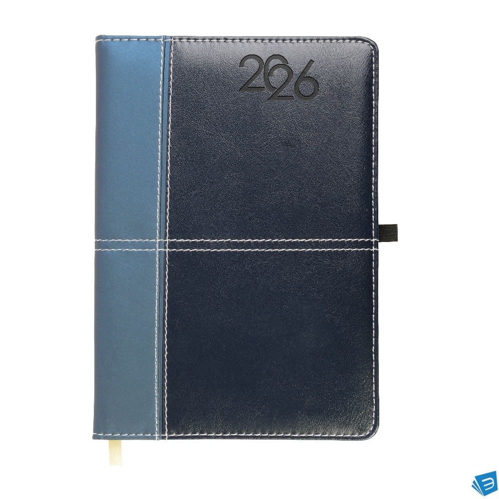 Agenda giornaliera 2026, copertina rigida in PU termovirante con impuntura perimetrale