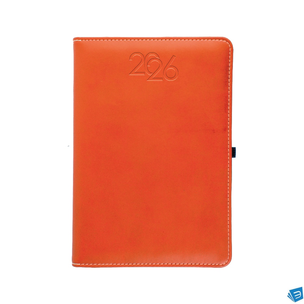 Agenda giornaliera 2026, copertina rigida in PU termovirante con impuntura perimetrale