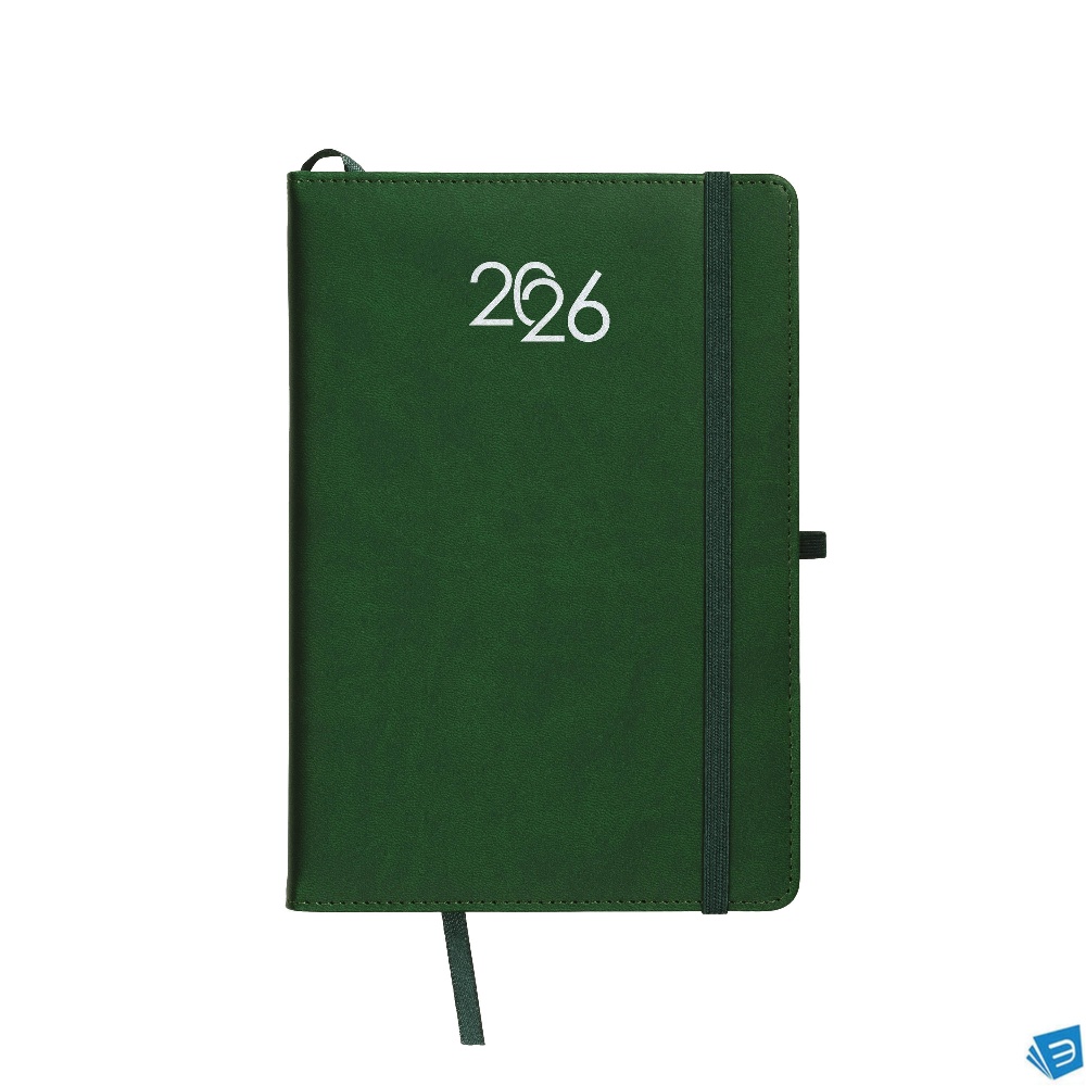 Agenda giornaliera 2026, copertina rigida in PU termovirante con impuntura perimetrale