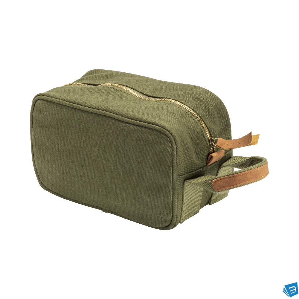 Beauty case in canvas riciclato  con maniglia laterale